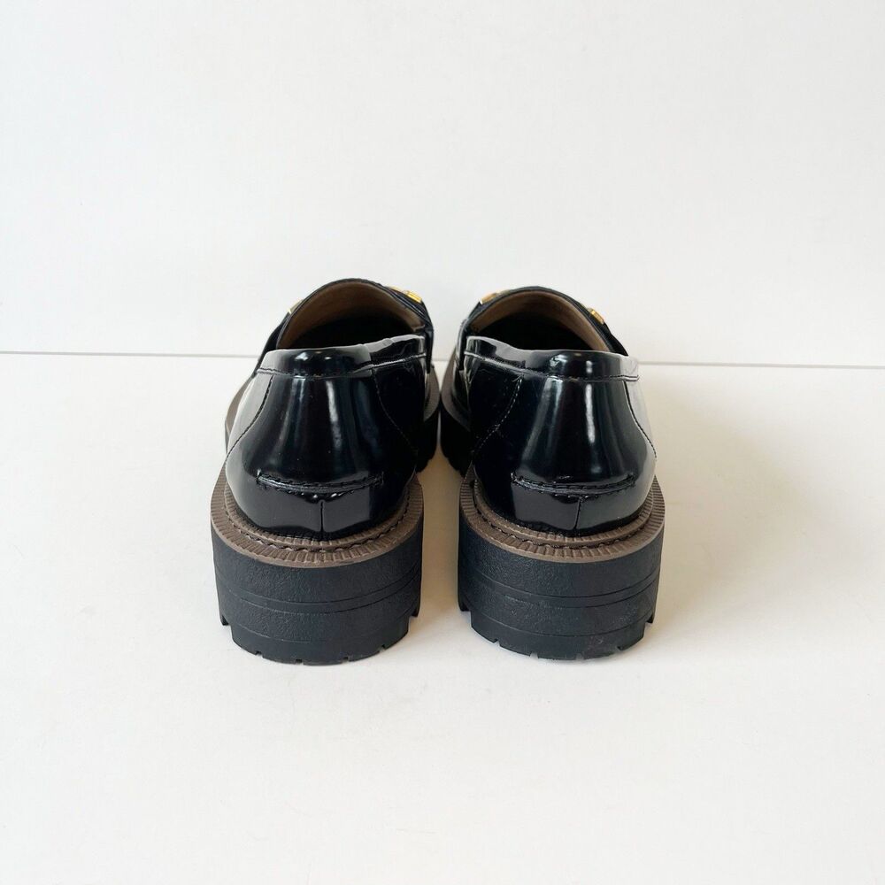 Sam Edelman Laurs Platform Loafers Black Lug Sole Horsebit Preppy Women’s Size - Picture 8 of 11